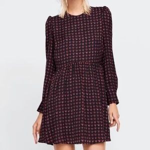 NWT ZARA Woman Dress In Black/Redhearts SZ XL